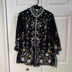 Chuchi embroidered button front jacket. Size XL